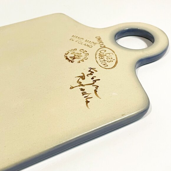 Unikat Polish Pottery Cheese Cutting Board Charcuterie Serving 11” Signed - Picture 5 of 5